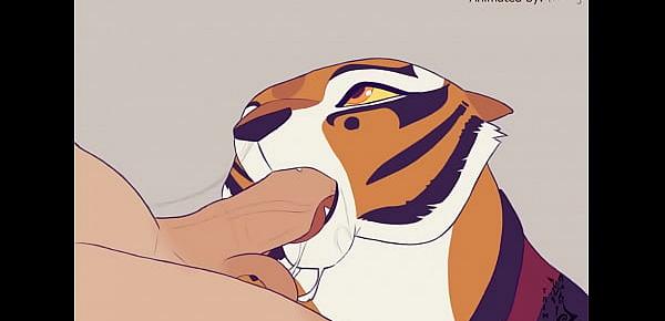  Master Tigress makes Blowjob man